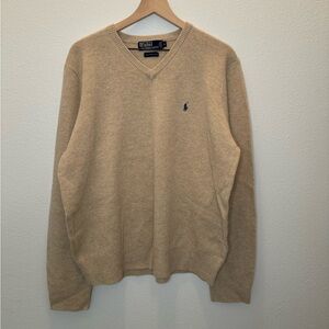 Polo by Ralph Lauren 100% Lamb’s Wool Tan Sweater - Size XL
